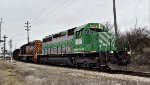 WE 6985 leads a second stone train into Akron for the day.